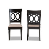 Lucie Modern and Contemporary Fabric Upholstered 2 Piece Dining Chair Set Set