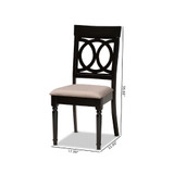 Lucie Modern and Contemporary Fabric Upholstered 2 Piece Dining Chair Set Set