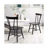 Dining Chairs Set of 2 Windsor Chairs Wood Armless Chairs with Solid Rubber Wood