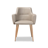 Martine Greyish Beige Faux Leather Dining Chair