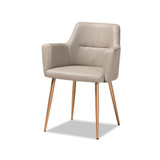 Martine Greyish Beige Faux Leather Dining Chair