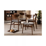 Parlin Mid-Century Modern Transitional Fabric Upholstered 4 Piece Dining Chair Set