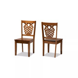 Gervais Modern and Contemporary Transitional 2-Piece Finished Wood Dining Chair Set