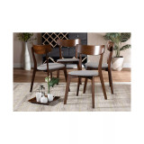 Iora Mid-Century Modern Transitional Fabric Upholstered 4 Piece Dining Chair Set