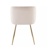 Fran Chair in Gold Metal and Velvet Set of 2