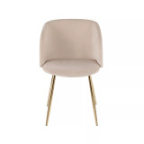 Fran Chair in Gold Metal and Velvet Set of 2