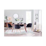 Fran Chair in Gold Metal and Velvet Set of 2