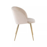 Fran Chair in Gold Metal and Velvet Set of 2