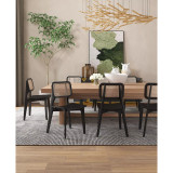 Versailles 4-Piece Square Ash Wood and Natural Cane Dining Chair