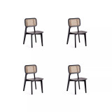 Versailles 4-Piece Square Ash Wood and Natural Cane Dining Chair
