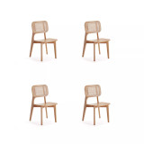 Versailles 4-Piece Square Ash Wood and Natural Cane Dining Chair