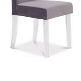 Dalia Modern and Contemporary Dining Chair in Black Velvet with Acrylic Legs - Set of 2
