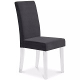 Dalia Modern and Contemporary Dining Chair in Black Velvet with Acrylic Legs - Set of 2