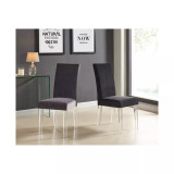 Dalia Modern and Contemporary Dining Chair in Black Velvet with Acrylic Legs - Set of 2