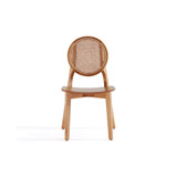 Versailles 4-Piece Round Ash Wood and Natural Cane Dining Chair