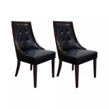 Raphael Traditional Faux Leather Dining Side Chairs, Set of 2