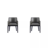 Gansevoort 2 Piece Beech Wood Faux Leather Upholstered Dining Armchair Set