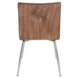Mason Chair with Swivel in Stainless Steel and Faux Leather Set of 2