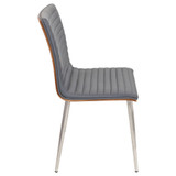 Mason Chair with Swivel in Stainless Steel and Faux Leather Set of 2