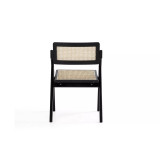 Lambinet 4-Piece Ash Wood and Natural Cane Folding Dining Chair