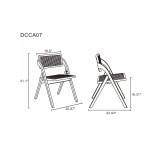 Lambinet 4-Piece Ash Wood and Natural Cane Folding Dining Chair