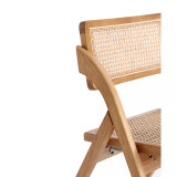 Lambinet 4-Piece Ash Wood and Natural Cane Folding Dining Chair
