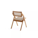 Lambinet 4-Piece Ash Wood and Natural Cane Folding Dining Chair