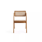 Lambinet 4-Piece Ash Wood and Natural Cane Folding Dining Chair