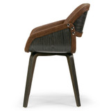 Amal Upholstered Dining Chair with Wood Accent and Bentwood Legs