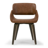 Amal Upholstered Dining Chair with Wood Accent and Bentwood Legs