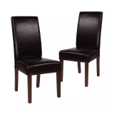Two Mid-Century Parson's Chairs And Finished Hardwood Frame For Kitchen, Dining Room & More