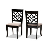 Mael Modern and Contemporary Fabric Upholstered 2 Piece Dining Chair Set