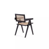 Hamlet 2-Piece Ash Wood and Natural Cane Rectangular Seat Dining Arm Chair