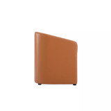 Anna 23.23" L Faux Leather Upholstered Round Dining Armchair