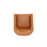 Anna 23.23" L Faux Leather Upholstered Round Dining Armchair