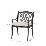 Set of 2 Dining Chairs with Cushions