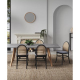 Paragon 4-Piece Ash Wood and Natural Cane Upholstered Dining Chair