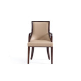 Grand 37.25" Beech Wood Faux Leather Upholstered Dining Armchair