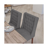 Harmony Button Tufted Parsons Chair With Side Panel Detail