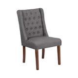 Harmony Button Tufted Parsons Chair With Side Panel Detail