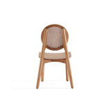 Versailles 2-Piece Round Ash Wood and Natural Cane Dining Chair