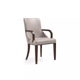 Shubert 22.5" L Beech Wood Faux Leather and Velvet Upholstered Dining Armchair