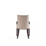Shubert 22.5" L Beech Wood Faux Leather and Velvet Upholstered Dining Armchair