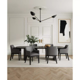 Gansevoort 22.5" L Beech Wood Faux Leather Upholstered Dining Armchair