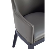 Gansevoort 22.5" L Beech Wood Faux Leather Upholstered Dining Armchair