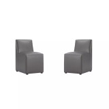 Anna 2 Piece Faux Leather Upholstered Square Dining Chair Set