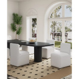 Anna 18.9" L Faux Leather Upholstered Square Dining Chair