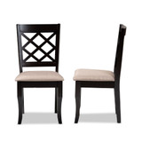 Verner Modern and Contemporary Fabric Upholstered 2 Piece Dining Chair Set
