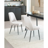 32" Steel, Polyester Teddy Boho Dining Chair