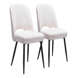 32" Steel, Polyester Teddy Boho Dining Chair